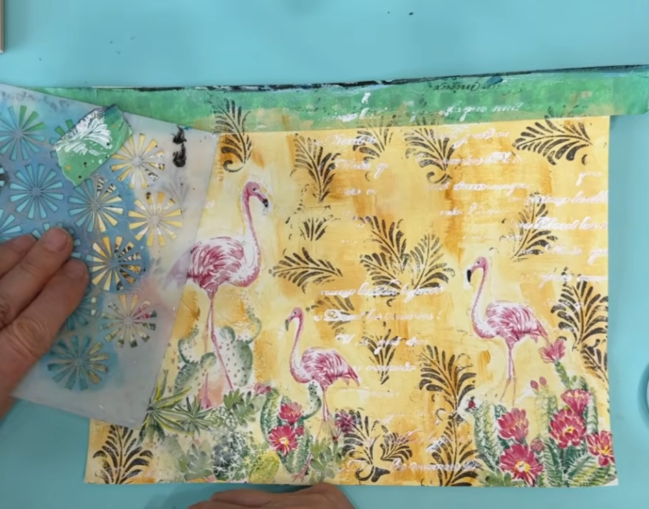 Mixed Media Art Journal Page, Focal Image Finds