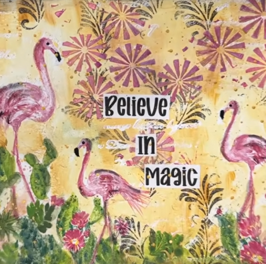 Mixed Media Art Journal Page, Focal Image Finds