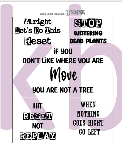 CreativeKady's Mixed Media Creations Digital Sentiment Pack - Hit the RESET Button