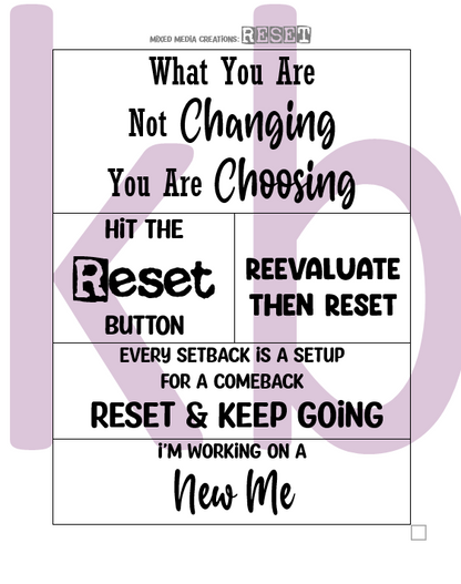 CreativeKady's Mixed Media Creations Digital Sentiment Pack - Hit the RESET Button