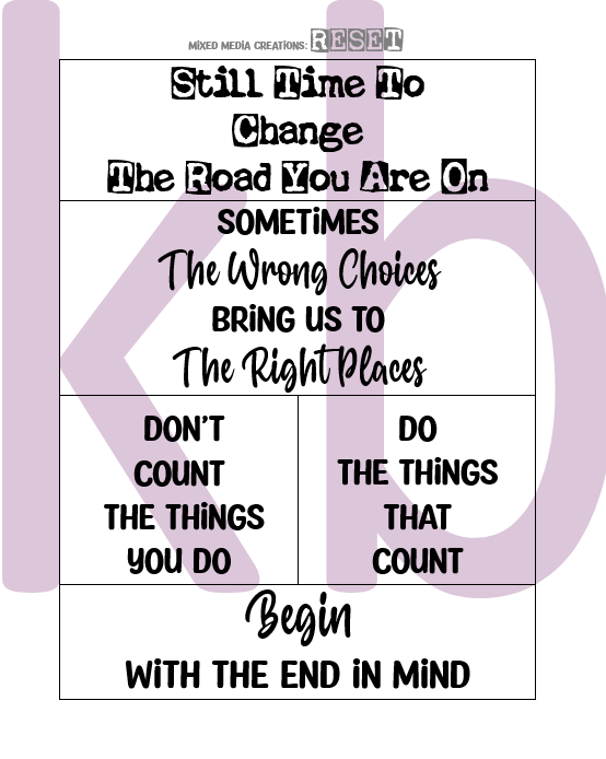 CreativeKady's Mixed Media Creations Digital Sentiment Pack - Hit the RESET Button