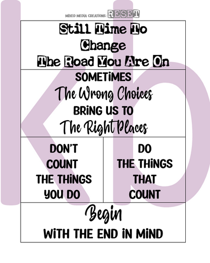 CreativeKady's Mixed Media Creations Digital Sentiment Pack - Hit the RESET Button