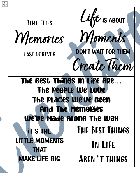 CreativeKady's Mixed Media Creations Digital Sentiment Pack - Moments and Memories