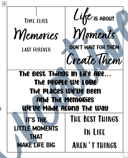 CreativeKady's Mixed Media Creations Digital Sentiment Pack - Moments and Memories