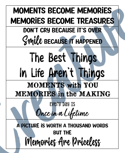 CreativeKady's Mixed Media Creations Digital Sentiment Pack - Moments and Memories