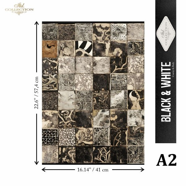 A2 Rice Paper 2 Sheet Set - Black and White Series I – Ninnys Napkins