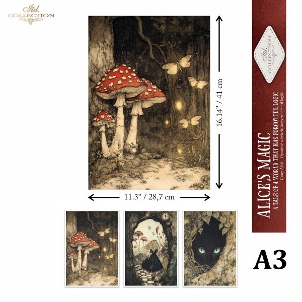 Special Order - ITD Collection Rice Paper 3 Sheet Set - Alice's Magic Series I