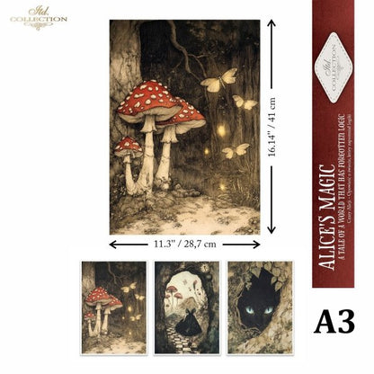 Special Order - ITD Collection Rice Paper 3 Sheet Set - Alice's Magic Series I