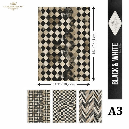 Special Order - ITD Collection Rice Paper 3 Sheet Set - Black and White Series II
