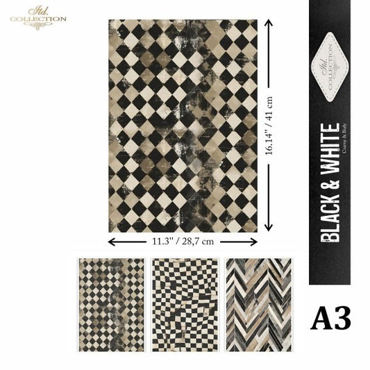 Special Order - ITD Collection Rice Paper 3 Sheet Set - Black and White Series II