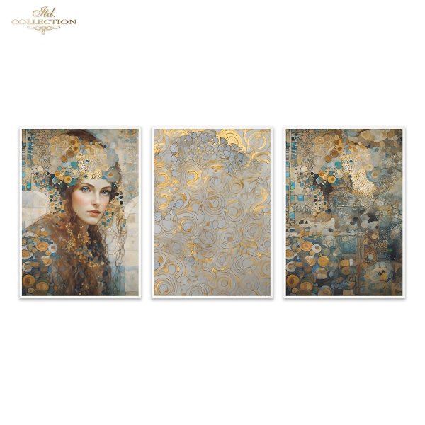 Special Order - ITD Collection Rice Paper 3 Sheet Set - Inspired by Klimt Series I