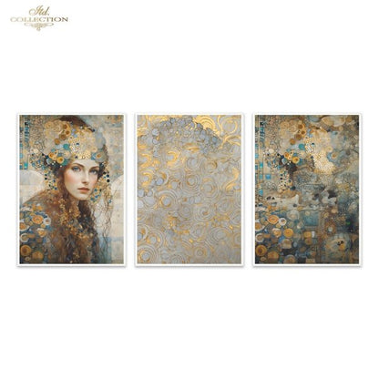 Special Order - ITD Collection Rice Paper 3 Sheet Set - Inspired by Klimt Series I