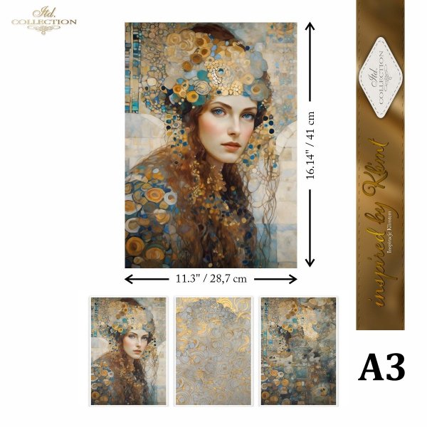 Special Order - ITD Collection Rice Paper 3 Sheet Set - Inspired by Klimt Series I