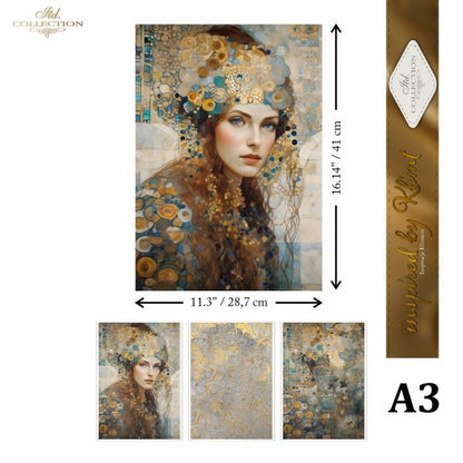 Special Order - ITD Collection Rice Paper 3 Sheet Set - Inspired by Klimt Series I