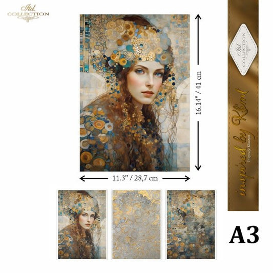 Special Order - ITD Collection Rice Paper 3 Sheet Set - Inspired by Klimt Series I