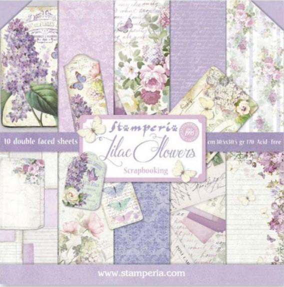 Stamperia 12" Scrapbook Paper Pad - Lilac Flowers