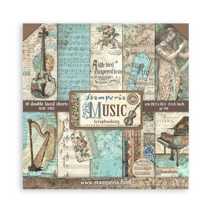 Stamperia 8" Scrapbook Paper Pad - Music