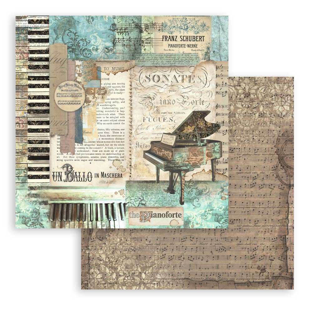 Stamperia 8" Scrapbook Paper Pad - Music