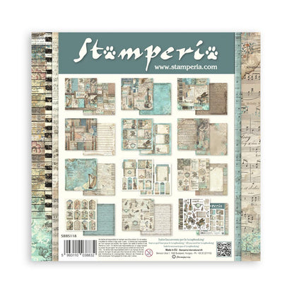 Stamperia 8" Scrapbook Paper Pad - Music