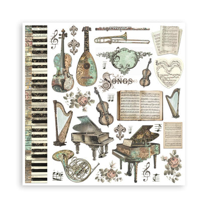 Stamperia 8" Scrapbook Paper Pad - Music