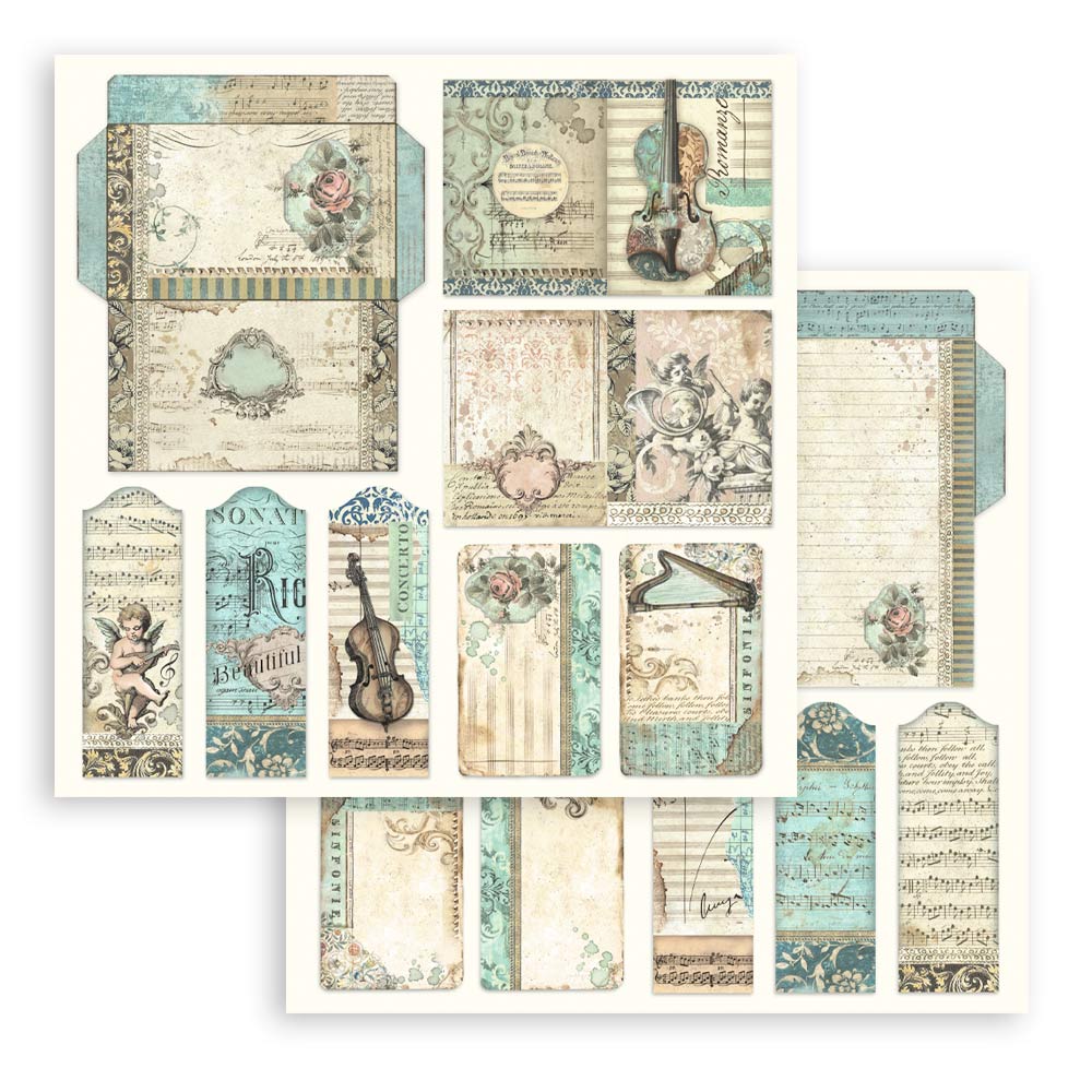 Stamperia 8" Scrapbook Paper Pad - Music