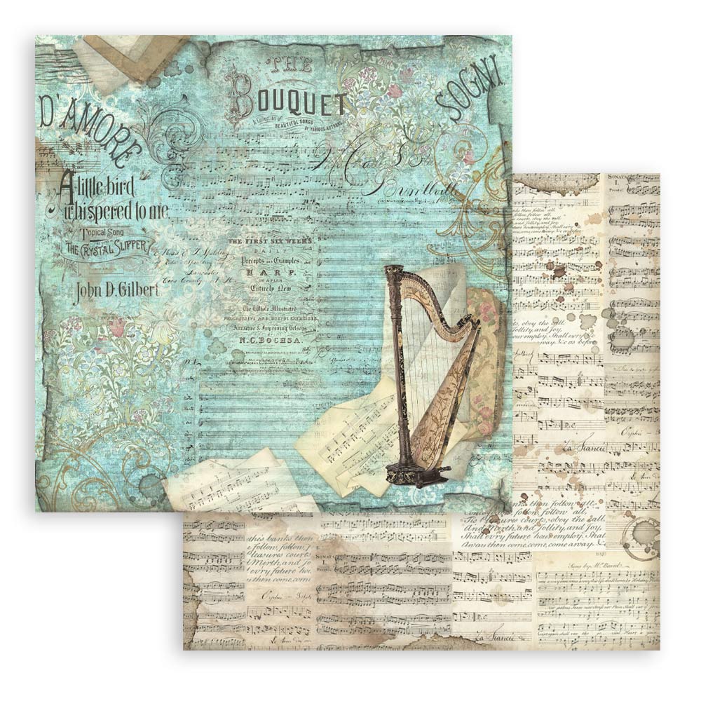 Stamperia 8" Scrapbook Paper Pad - Music