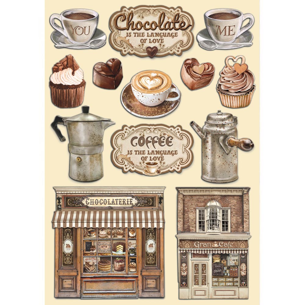 Stamperia Colored Wooden frame A5 - Coffee and Chocolate