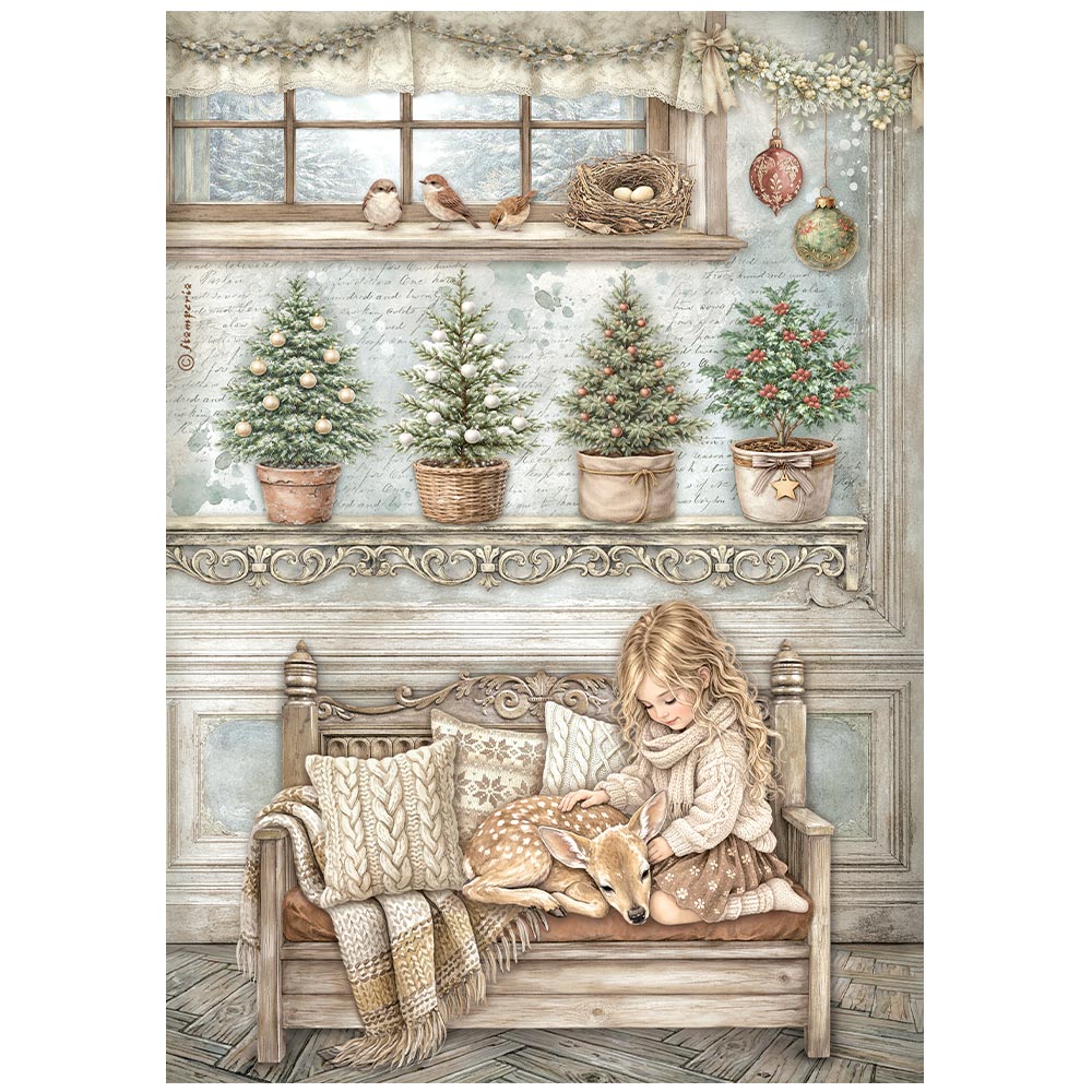 Stamperia Rice Paper A4 - Little Girl and a Fawn