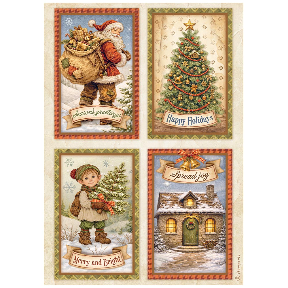 Stamperia Rice Paper A4 - Silent Night 4 Cards