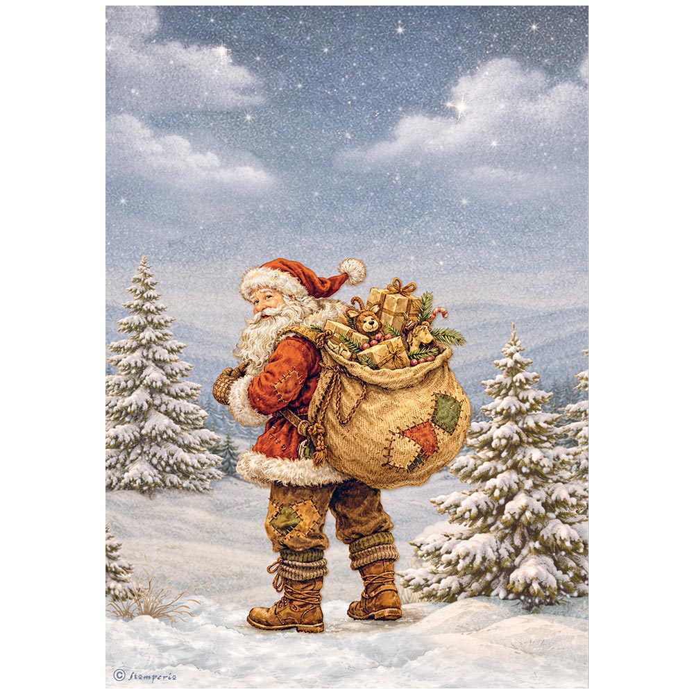 Stamperia Rice Paper A4 - Silent Night, Santa Claus