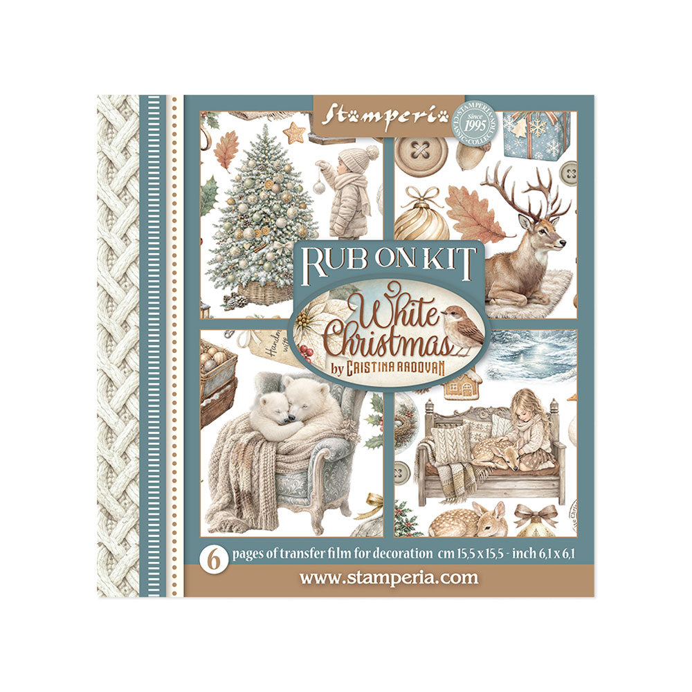 Stamperia Rub On Kit - White Christmas