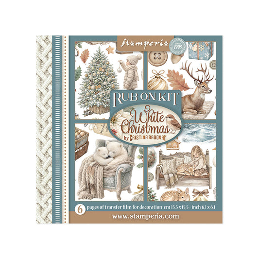 Stamperia Rub On Kit - White Christmas