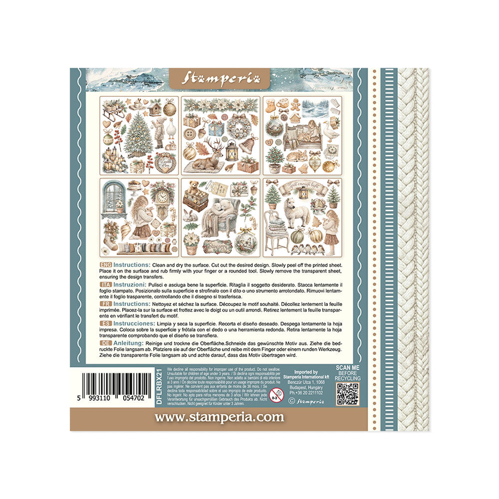 Stamperia Rub On Kit - White Christmas