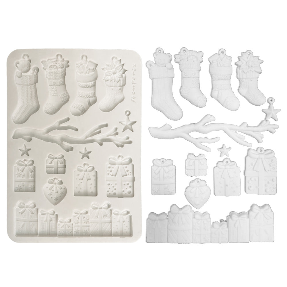 Stamperia Silicon Mould A5 - Christmas Socks and Presents