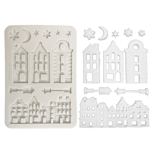 Stamperia Silicon Mould A5 - Christmas Village