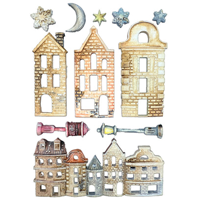 Stamperia Silicon Mould A5 - Christmas Village