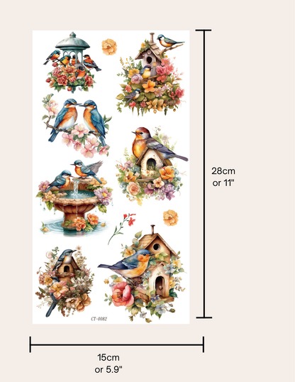 Glossy Crystal Rub-On Transfers- Birdhouses