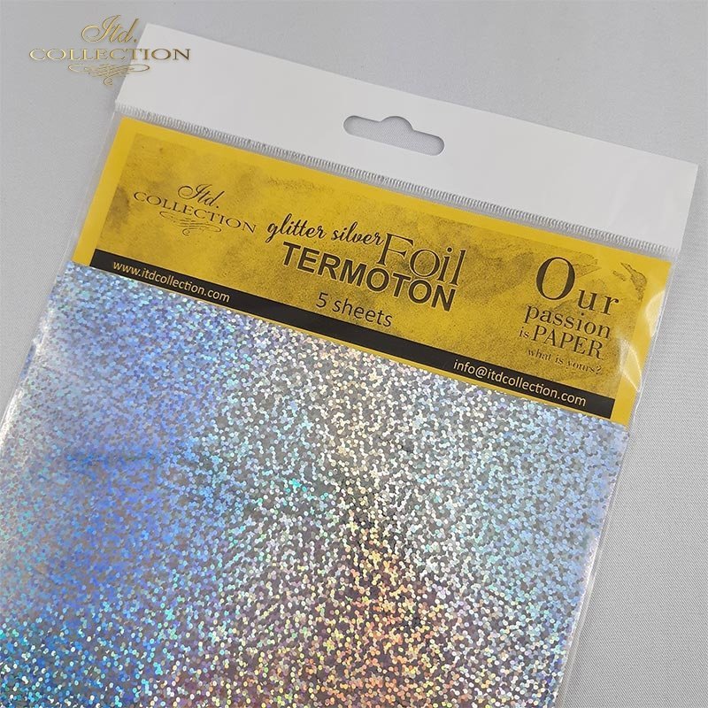 Termoton Metallic Foil Pack of 5 - Glitter Silver
