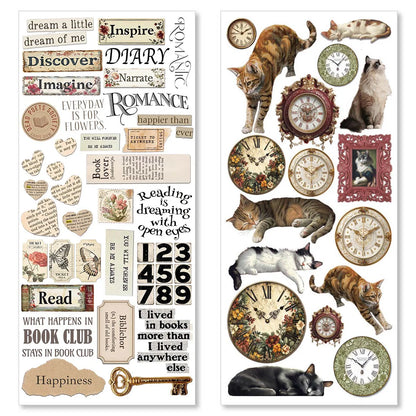 Transparent Adhesive Sheets 5/Pkg - Book Lovers