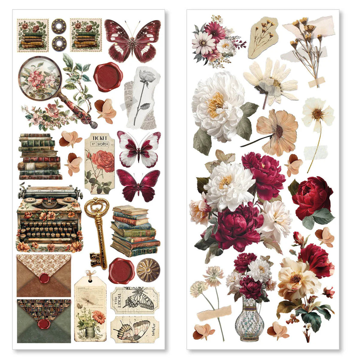 Transparent Adhesive Sheets 5/Pkg - Book Lovers