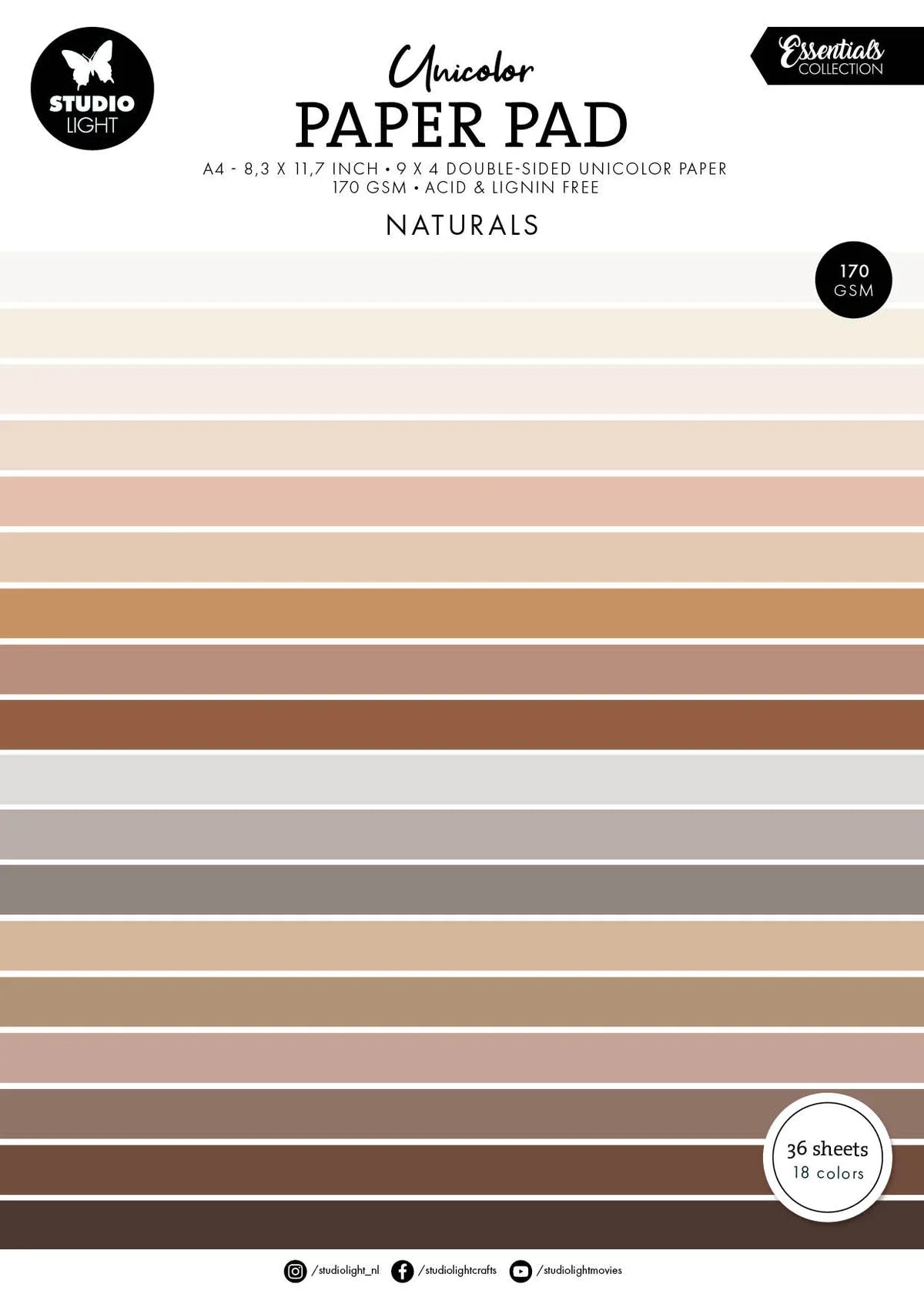 Unicolor Paper Pad Naturals Tones