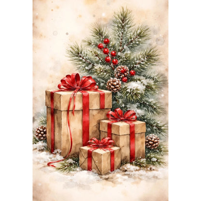 Mini Wet Transfer, Decals for Crafts 3.25" x 5" - Christmas Gift