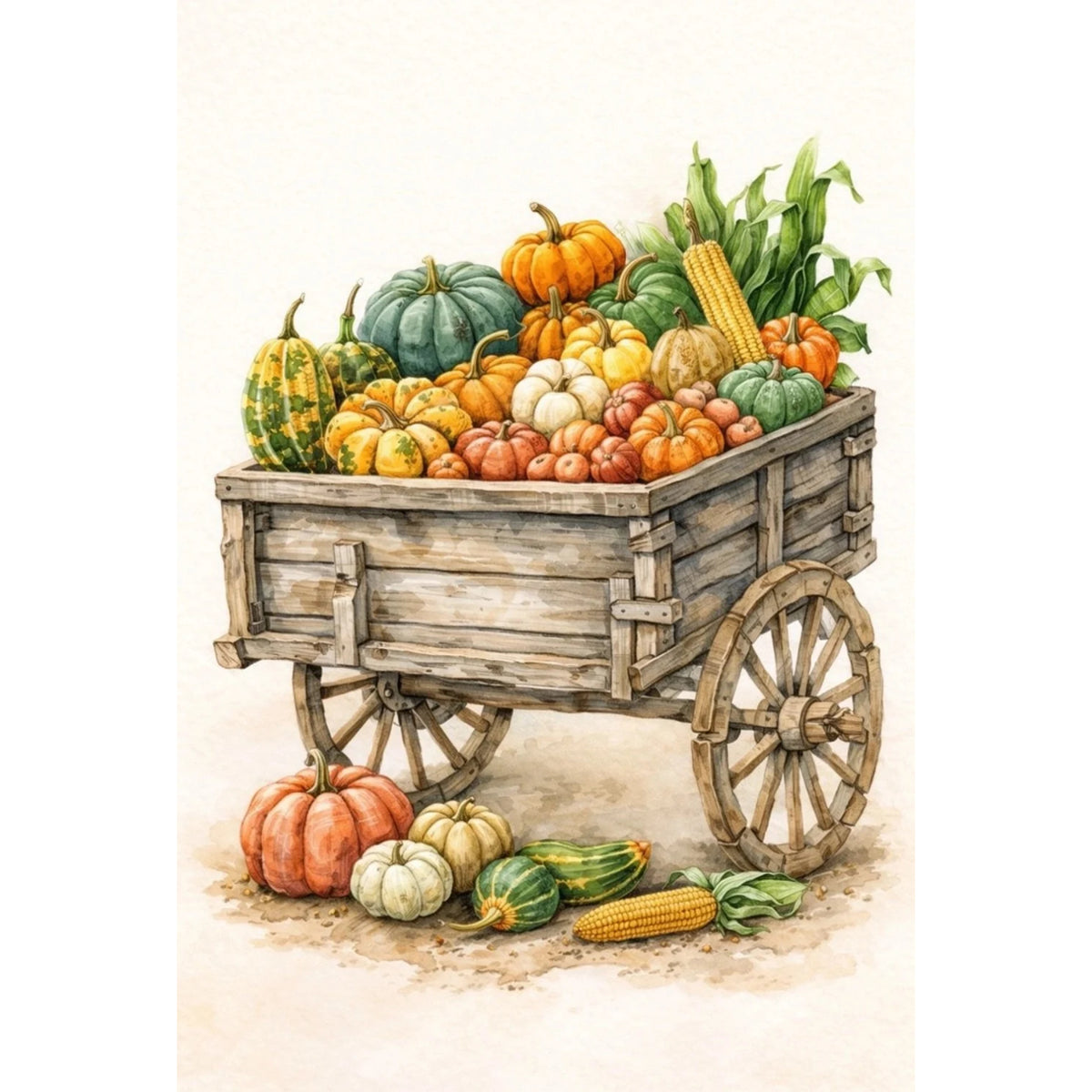 Mini Wet Transfer, Decals for Crafts 3.25" x 5" - Country Harvest