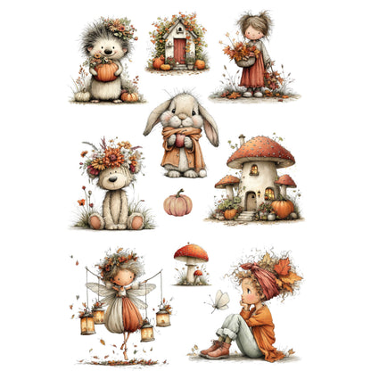 Wet Transfers A4- Autumn Friends