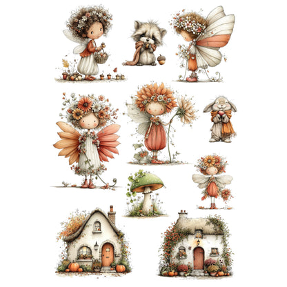 Wet Transfers A4- Autumn Fairies