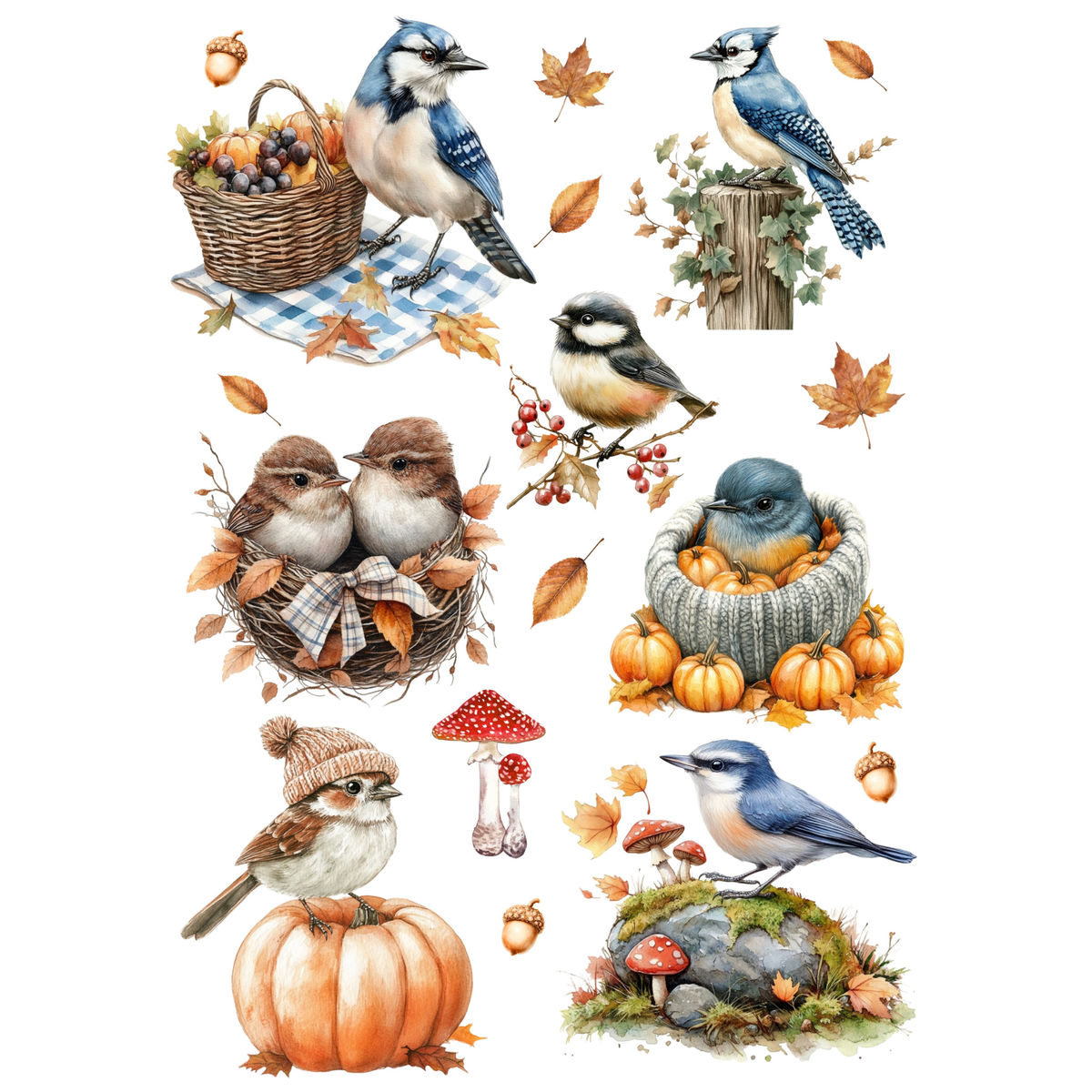 Wet Transfers A4- Autumn Jays