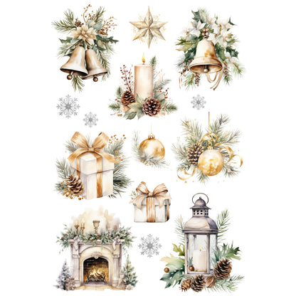 Wet Transfers A4- Golden Christmas