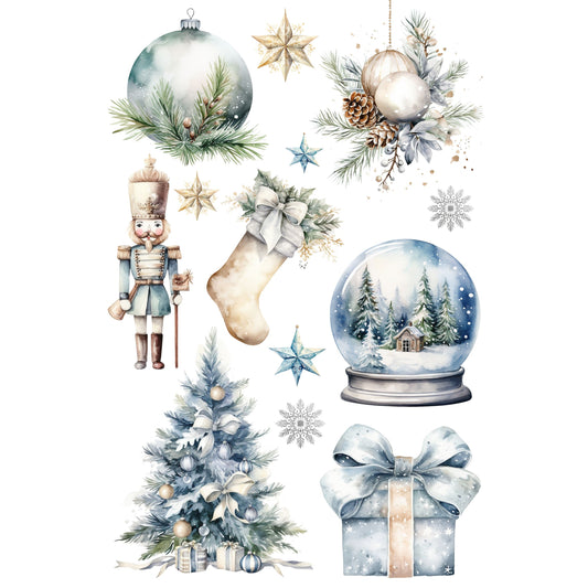 Wet Transfers A4- Blue Christmas