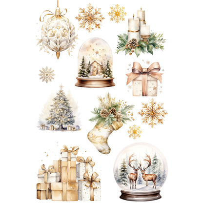 Wet Transfers A4- Christmas in Gold