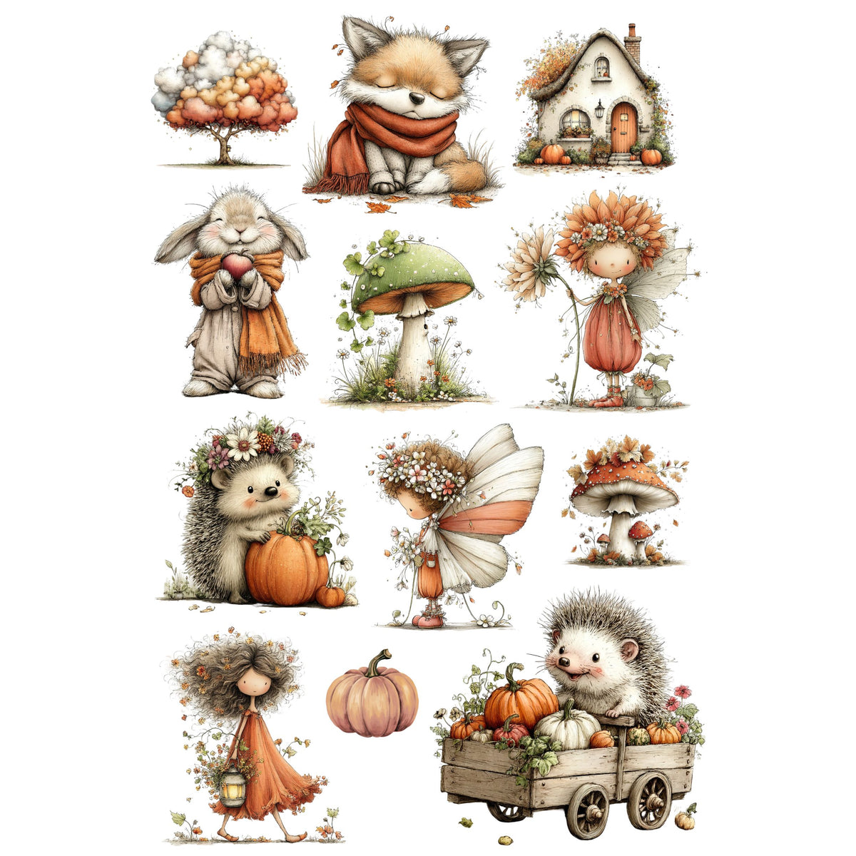 Wet Transfers A4- Autumn Cuties